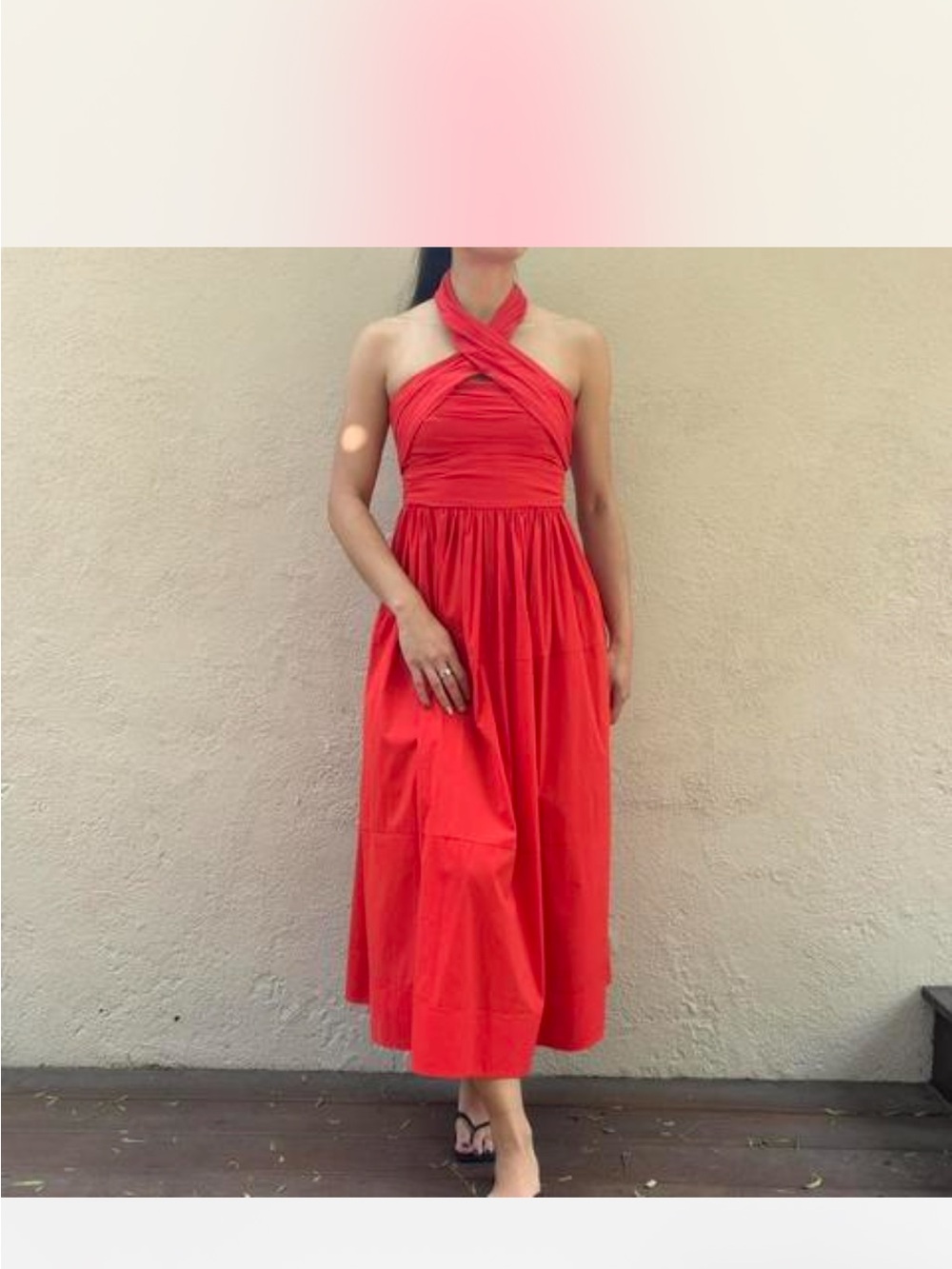 Cinq a Sept Taylen Red Halter Midi Dress - Brand:
